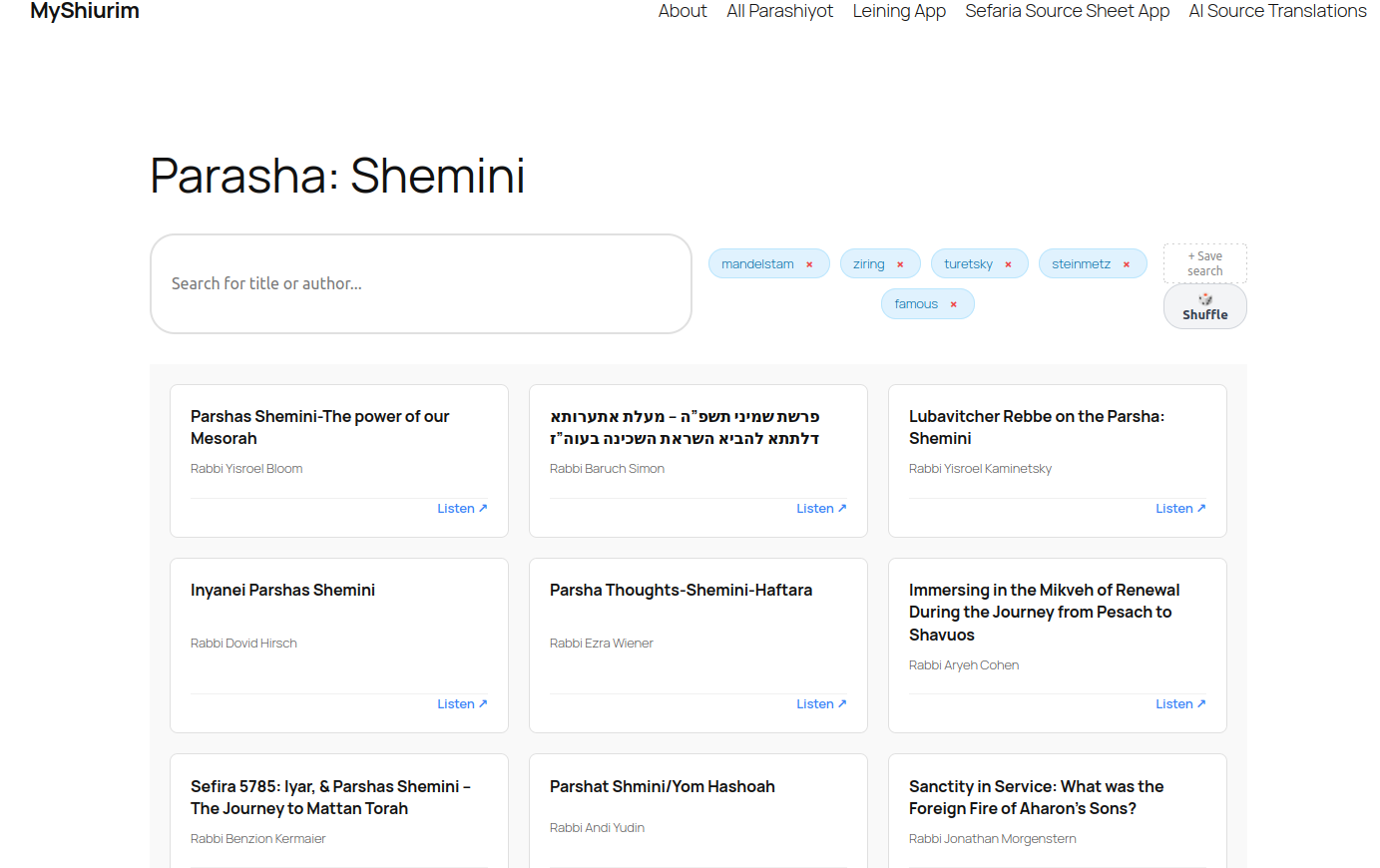 MyShiurim screenshot